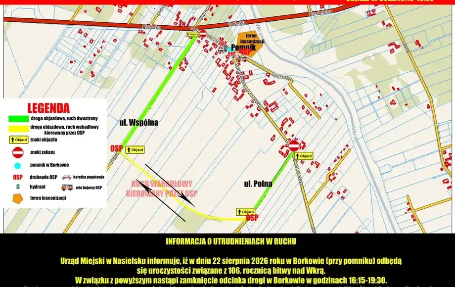 Utrudnienia w ruchu 22 sierpnia br.!