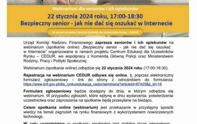 Zdjęcie do &bdquo;Bezpieczny senior &ndash; jak nie dać się oszukać w Internecie&rdquo;