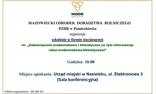 Zdjęcie do Szkolenie dotyczące zobowiązań środowiskowych i klimatycznych
